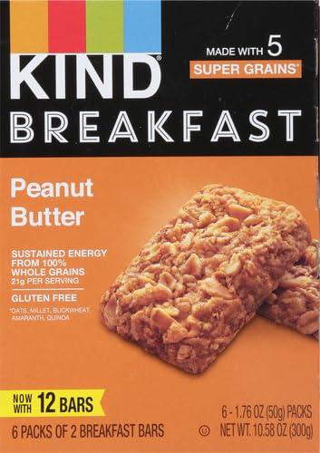 image:imageKIND Breakfast Bars Peanut Butter Healthy Snacks Gluten Free 5g Protein 6 CountPeanut Butter