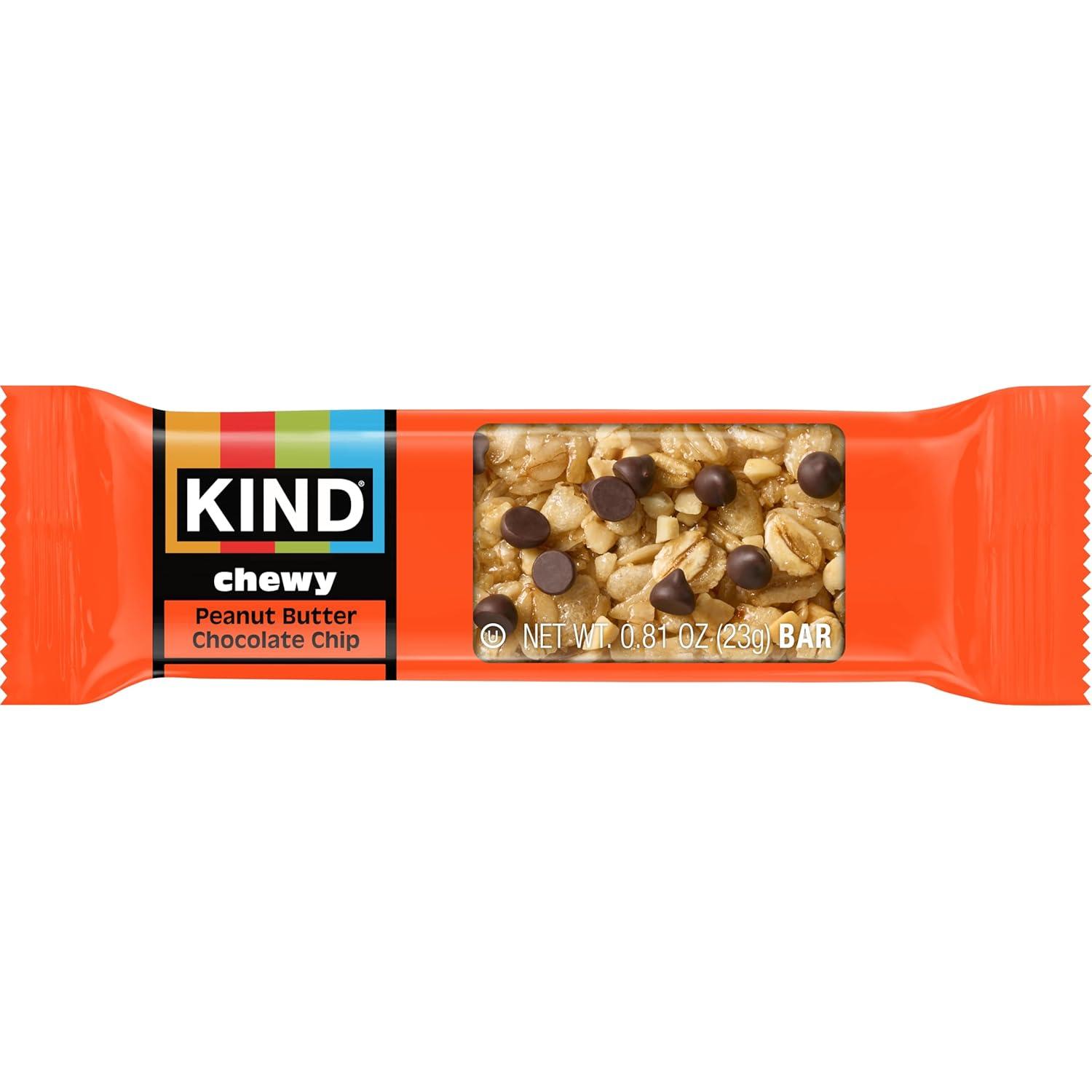 image:imageKIND Chewy Granola Bars Variety Pack Gluten Free Low Calorie Healthy Snacks Chocolate Chip Peanut Butter Chocolate Chip 20 CountChocolate Chip Peanut Butter Chocolate Chip