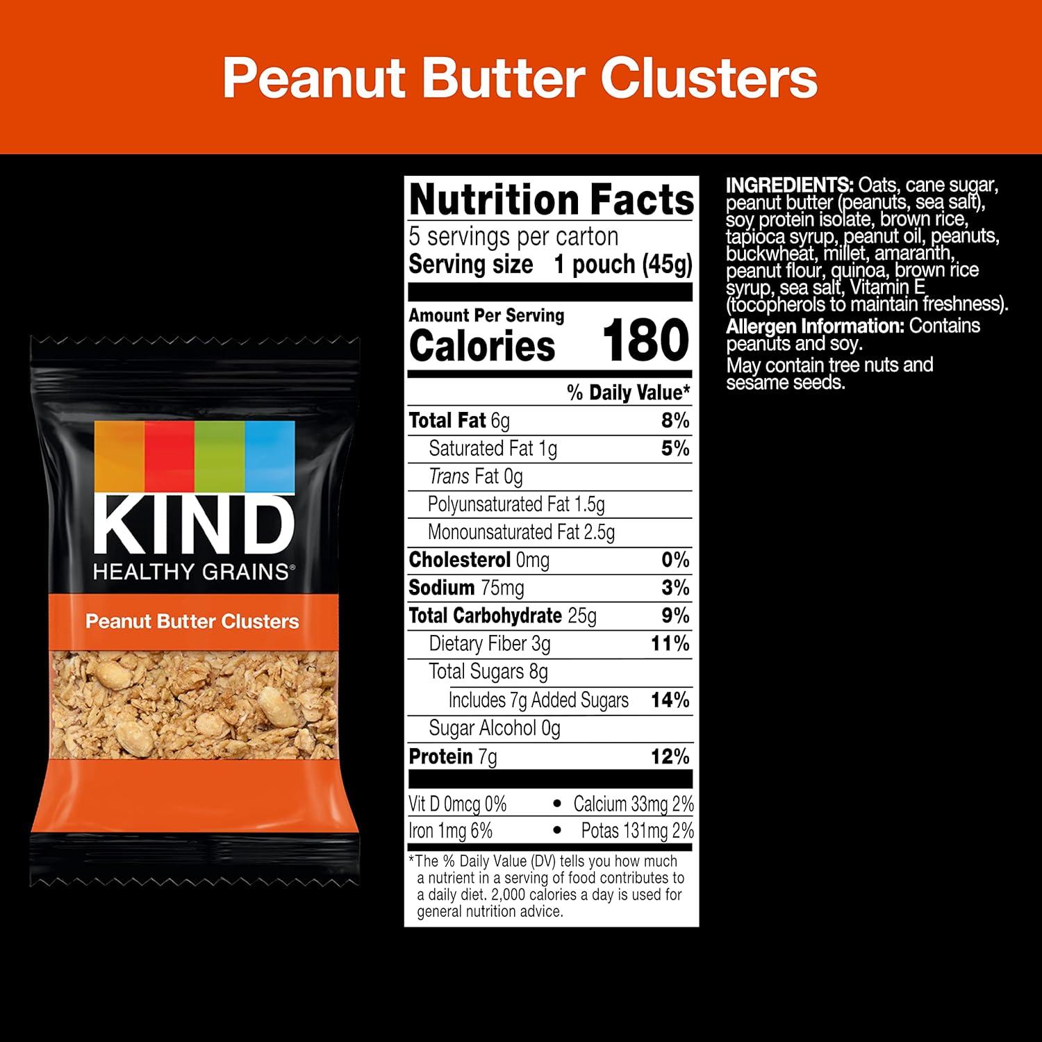 image:imageKIND Grab and Go Granola Peanut Butter Healthy Snacks Gluten Free Whole Grains and Oats 7g Protein 20 Count