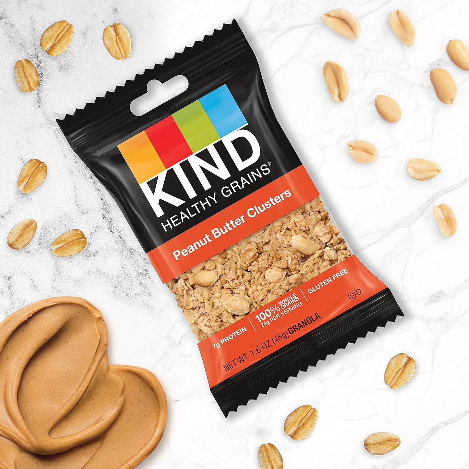 image:imageKIND Grab and Go Granola Peanut Butter Healthy Snacks Gluten Free Whole Grains and Oats 7g Protein 20 Count
