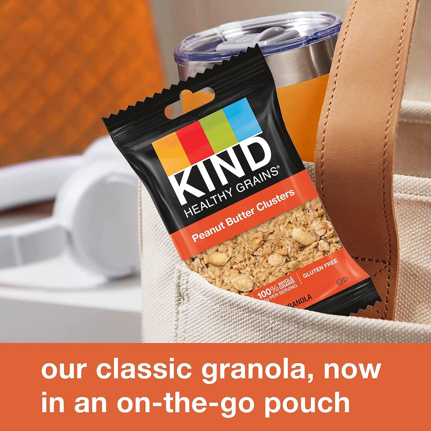 image:imageKIND Grab and Go Granola Peanut Butter Healthy Snacks Gluten Free Whole Grains and Oats 7g Protein 20 Count