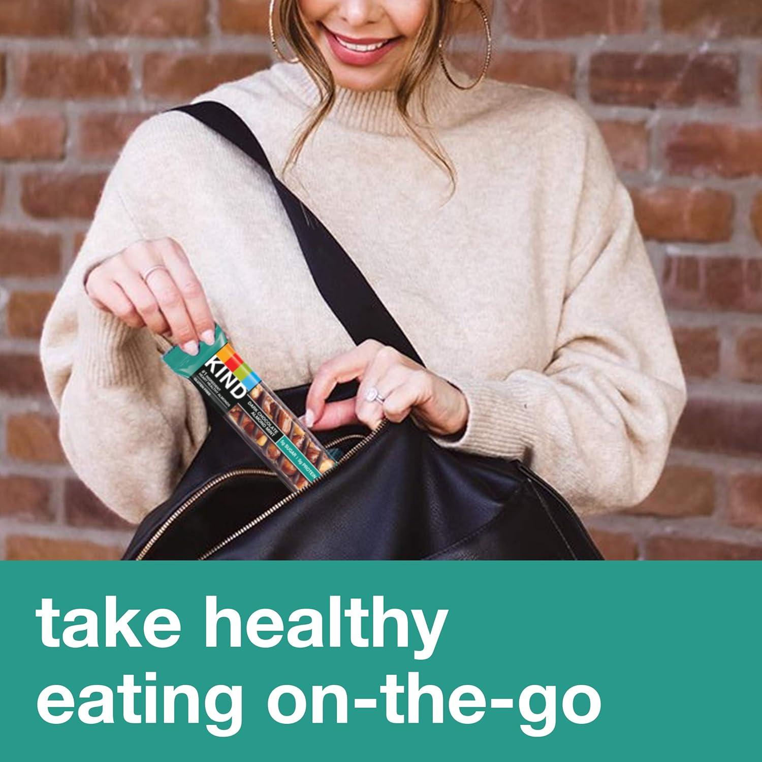 image:imageKIND Healthy Snacks Bars Dark Chocolate Almond Coconut Gluten Free High Fiber Snacks 3g Protein 12 CountDark Chocolate Almond Mint