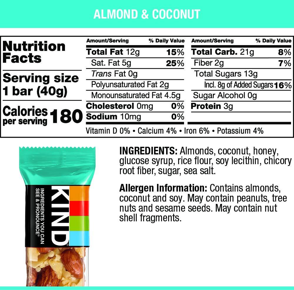 image:imageKIND Healthy Snacks Bars Peanut Butter Dark Chocolate Gluten Free Low Sodium Snacks 7g Protein 6 CountAlmond Coconut