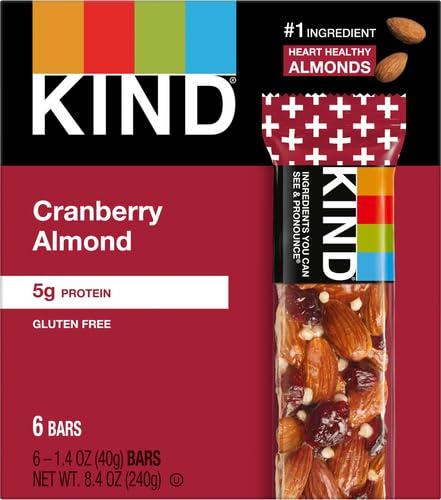 image:imageKIND Healthy Snacks Bars Peanut Butter Dark Chocolate Gluten Free Low Sodium Snacks 7g Protein 6 CountCranberry Almond