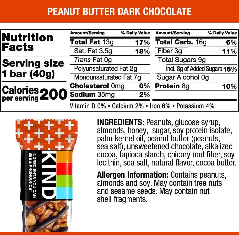 image:imageKIND Healthy Snacks Bars Peanut Butter Dark Chocolate Gluten Free Low Sodium Snacks 7g Protein 6 CountPeanut Butter Dark Chocolate