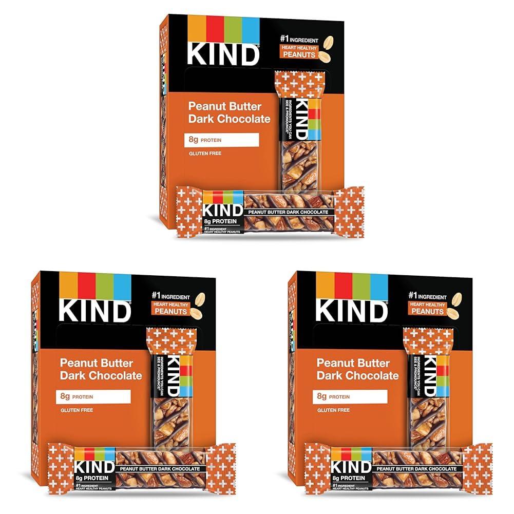 image:imageKIND Healthy Snacks Bars Peanut Butter Dark Chocolate Gluten Free Low Sodium Snacks 7g Protein 6 CountPeanut Butter Dark Chocolate
