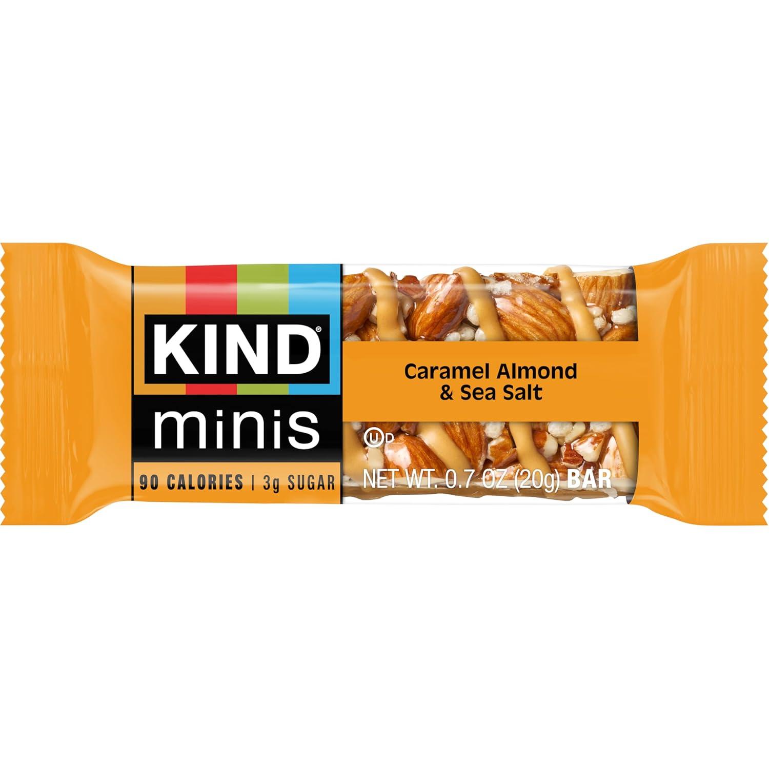 image:imageKIND Mini Snack Bars Variety Pack Gluten Free Low Sugar Low Calorie Snacks Dark Chocolate Nuts amp Sea Salt Caramel Almond amp Sea Salt Dark Chocolate Cherry Cashew 80 Count