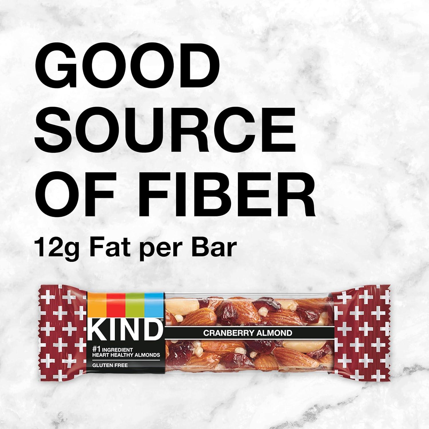 image:imageKIND Nut Bars Madagascar Vanilla Almond Healthy Snacks Gluten Free Low Sugar 6g Protein 12 CountCranberry Almond