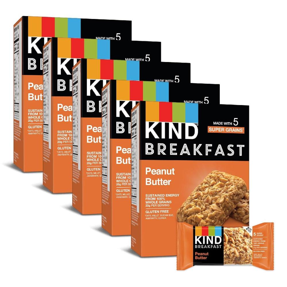 image:imageKIND Breakfast Bars Peanut Butter Healthy Snacks Gluten Free 100 Whole Grains 5g Protein 30 CountPeanut Butter
