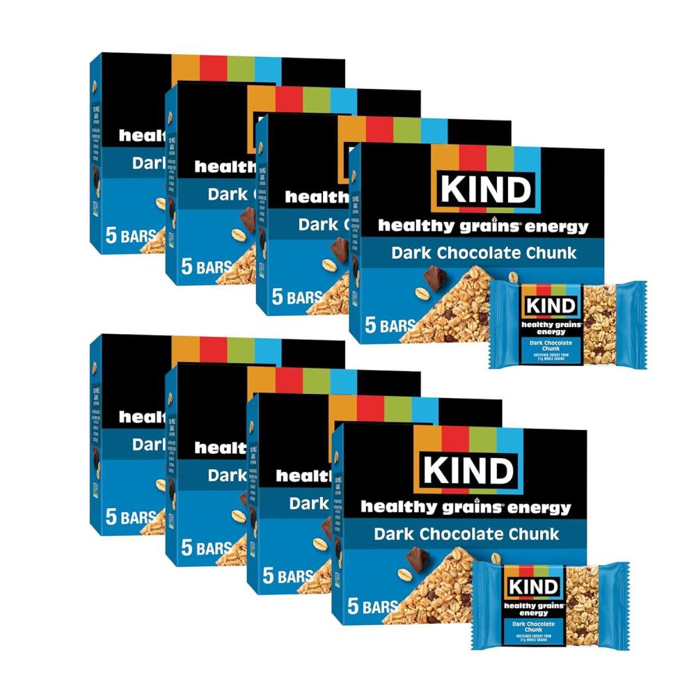 image:imageKIND Healthy Grains Energy Bars Peanut Butter Dark Chocolate Gluten Free Healthy Snacks 18g Whole Grains 40 CountDark Chocolate Chunk