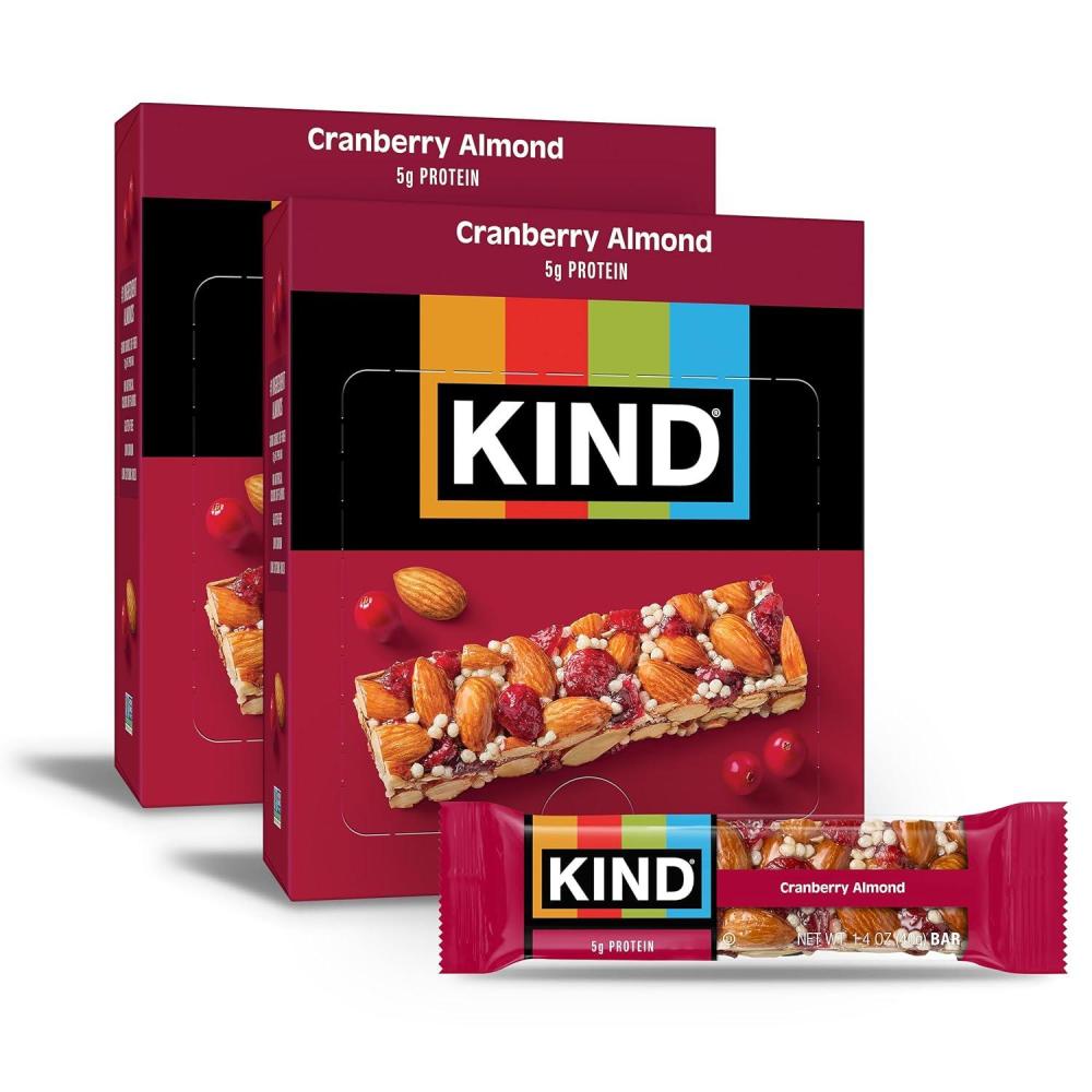 image:imageKIND Healthy Snacks Bars Dark Chocolate Almond Coconut Gluten Free High Fiber Snacks 3g Protein 24 CountCranberry Almond