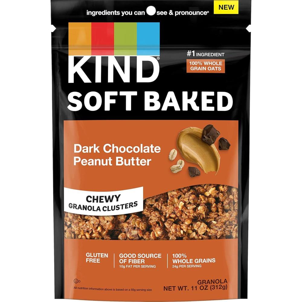image:imageKind Soft Baked Granola Dark Chocolate Chunk Gluten Free Healthy Snack Mix 4g Protein 11oz 1 CountDark Chocolate Peanut Butter