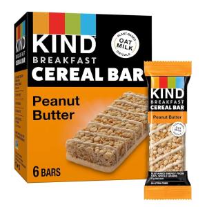image:imageKIND Breakfast Cereal Bars Peanut Butter Healthy Snacks Gluten Free 100 Whole Grains 3g Protein 6 CountPeanut Butter