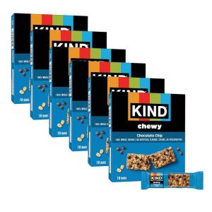 image:imageKIND Chewy Granola Bars Chocolate Chip Gluten Free Low Calorie Healthy Snacks 6 Boxes of 10 60 Bars Total60 Count