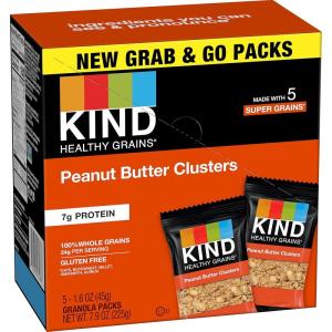 image:imageKIND Grab and Go Granola Peanut Butter Healthy Snacks Gluten Free Whole Grains and Oats 7g Protein 20 Count