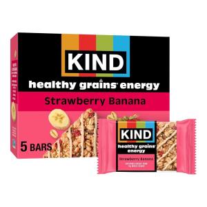 image:imageKIND Healthy Grains Energy Bars Mixed Berry Gluten Free Healthy Snacks 19g Whole Grains 5 CountStrawberry Banana