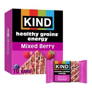 image:imageKIND Healthy Grains Energy Bars Peanut Butter Dark Chocolate Gluten Free Healthy Snacks 18g Whole Grains 10 CountMixed Berry