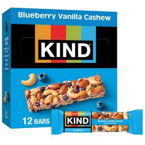 image:imageKIND Healthy Snacks Bars Cranberry Almond Gluten Free High Fiber Snacks 5g Protein 12 CountBlueberry Vanilla Cashew
