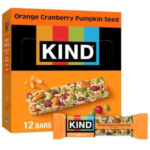 image:imageKIND Healthy Snacks Bars Cranberry Almond Gluten Free High Fiber Snacks 5g Protein 12 CountOrange Cranberry Pumpkin Seed