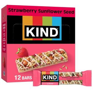 image:imageKIND Healthy Snacks Bars Cranberry Almond Gluten Free High Fiber Snacks 5g Protein 12 CountStrawberry Sunflower Seed
