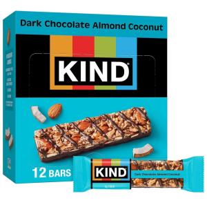 image:imageKIND Healthy Snacks Bars Dark Chocolate Almond Coconut Gluten Free High Fiber Snacks 3g Protein 12 CountDark Chocolate Almond  Coconut