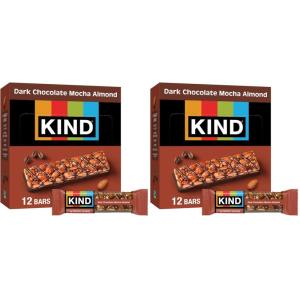image:imageKIND Healthy Snacks Bars Dark Chocolate Almond Coconut Gluten Free High Fiber Snacks 3g Protein 12 CountDark Chocolate Mocha Almond