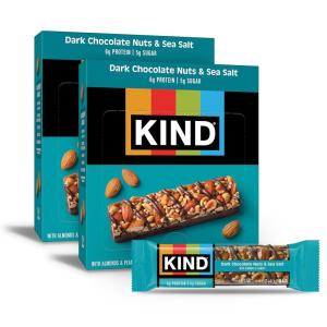 image:imageKIND Healthy Snacks Bars Dark Chocolate Almond Coconut Gluten Free High Fiber Snacks 3g Protein 24 CountDark Chocolate Nuts  Sea Salt