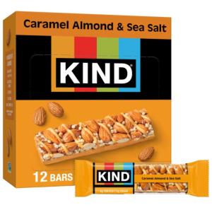 image:imageKIND Healthy Snacks Bars Dark Chocolate Cherry Cashew Gluten Free High Fiber Snacks 4g Protein 12 CountCaramel Almond  Sea Salt