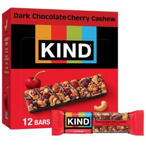 image:imageKIND Healthy Snacks Bars Dark Chocolate Cherry Cashew Gluten Free High Fiber Snacks 4g Protein 12 CountDark Chocolate Cherry Cashew