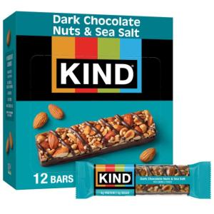 image:imageKIND Healthy Snacks Bars Dark Chocolate Cherry Cashew Gluten Free High Fiber Snacks 4g Protein 12 CountDark Chocolate Nuts  Sea Salt