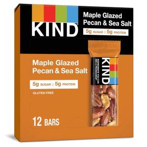 image:imageKIND Healthy Snacks Bars Dark Chocolate Cherry Cashew Gluten Free High Fiber Snacks 4g Protein 12 CountMaple Glazed Pecan  Sea Salt