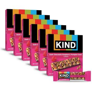 image:imageKIND Healthy Snacks Bars Dark Chocolate Nuts amp Sea Salt Gluten Free Low Sugar High Fiber Snacks 6g Protein 36 CountDark Chocolate Raspberry Pumpkin Seed
