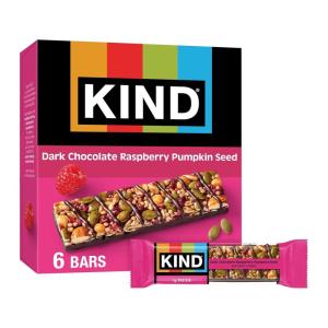 image:imageKIND Healthy Snacks Bars Dark Chocolate Raspberry Pumpkin Seed Gluten Free High Fiber Snacks 5g Protein 6 Count