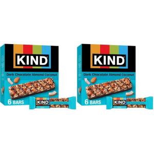 image:imageKIND Healthy Snacks Bars Peanut Butter Dark Chocolate Gluten Free Low Sodium Snacks 7g Protein 6 CountDark Chocolate Almond Coconut