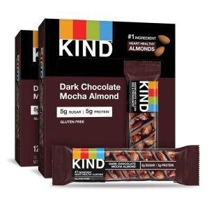 image:imageKIND Healthy Snacks Bars Variety Pack Gluten Free Dark Chocolate Nuts amp Sea Salt Peanut Butter Dark Chocolate 67g Protein 24 CountDC Mocha Almond