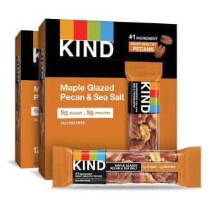 image:imageKIND Healthy Snacks Bars Variety Pack Gluten Free Dark Chocolate Nuts amp Sea Salt Peanut Butter Dark Chocolate 67g Protein 24 CountPecan and Sea Salt