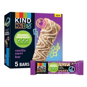 image:imageKIND Kids Granola Bars Chocolate Chip Gluten Free Low Sodium Peanut and Tree Nut Free Snacks 5g Protein 5 CountVanilla Swirl