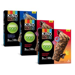 image:imageKIND Kids Granola Bars Variety Pack Gluten Free Low Sodium Peanut and Tree Nut Free Snacks Chocolate Chip Blueberry Muffin 5g Protein 15 Count