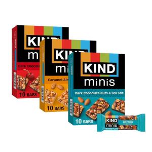 image:imageKIND Mini Snack Bars Variety Pack Gluten Free Low Sugar Low Calorie Snacks Dark Chocolate Nuts amp Sea Salt Caramel Almond amp Sea Salt Dark Chocolate Cherry Cashew 80 Count