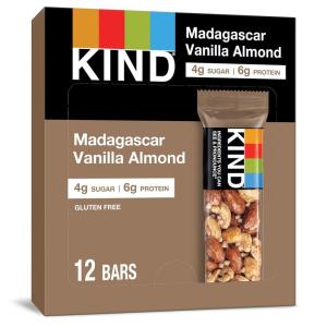 image:imageKIND Nut Bars Madagascar Vanilla Almond Healthy Snacks Gluten Free Low Sugar 6g Protein 12 CountMadagascar Vanilla Almond