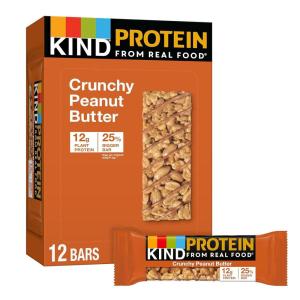 image:imageKIND Protein Bars Variety Pack Gluten Free Healthy Snacks Crunchy Peanut Butter Dark Chocolate Nut 12g Protein 10 CountCrunchy Peanut Butter