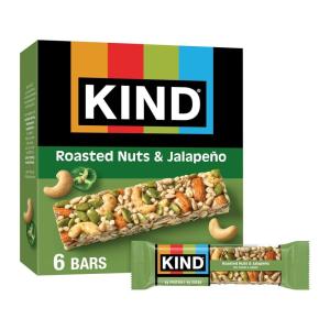 image:imageKIND Savory Nut Bars Roasted Nuts amp Jalapeno Good Source of Fiber Gluten Free Low Sugar 6g Protein 6 Count