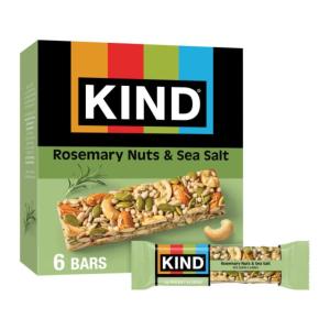 image:imageKIND Savory Nut Bars Rosemary Nuts amp Sea Salt Good Source of Fiber Gluten Free Low Sugar 6g Protein 6 Count1 Count Pack of 6