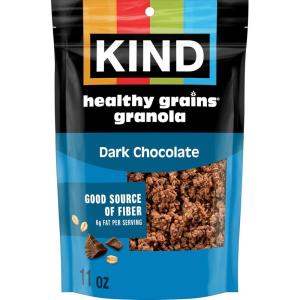 image:imageKind Healthy Grains Granola Cinnamon Oat Clusters with Flax Seeds Gluten Free Healthy Snack Mix 6g Protein 11oz 1 CountDark Chocolate