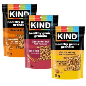image:imageKind Healthy Grains Granola Variety Pack Gluten Free Healthy Snack Mix Peanut Butter Cinnamon Oat Oats amp Honey 510g Protein 11oz 3 Count