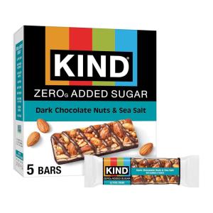 image:imageKind Zero Added Sugar Healthy Snacks Bars Dark Chocolate Nuts amp Sea Salt Gluten Free High Fiber Keto Snacks 5g Protein 5 CountDark Chocolate Nuts  Sea Salt