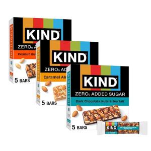image:imageKind Zero Added Sugar Healthy Snacks Bars Variety Pack Gluten Free High Fiber Keto Snacks Dark Chocolate Nuts amp Sea Salt Caramel Almond Peanut Butter Dark Chocolate 5g Protein 15 Count