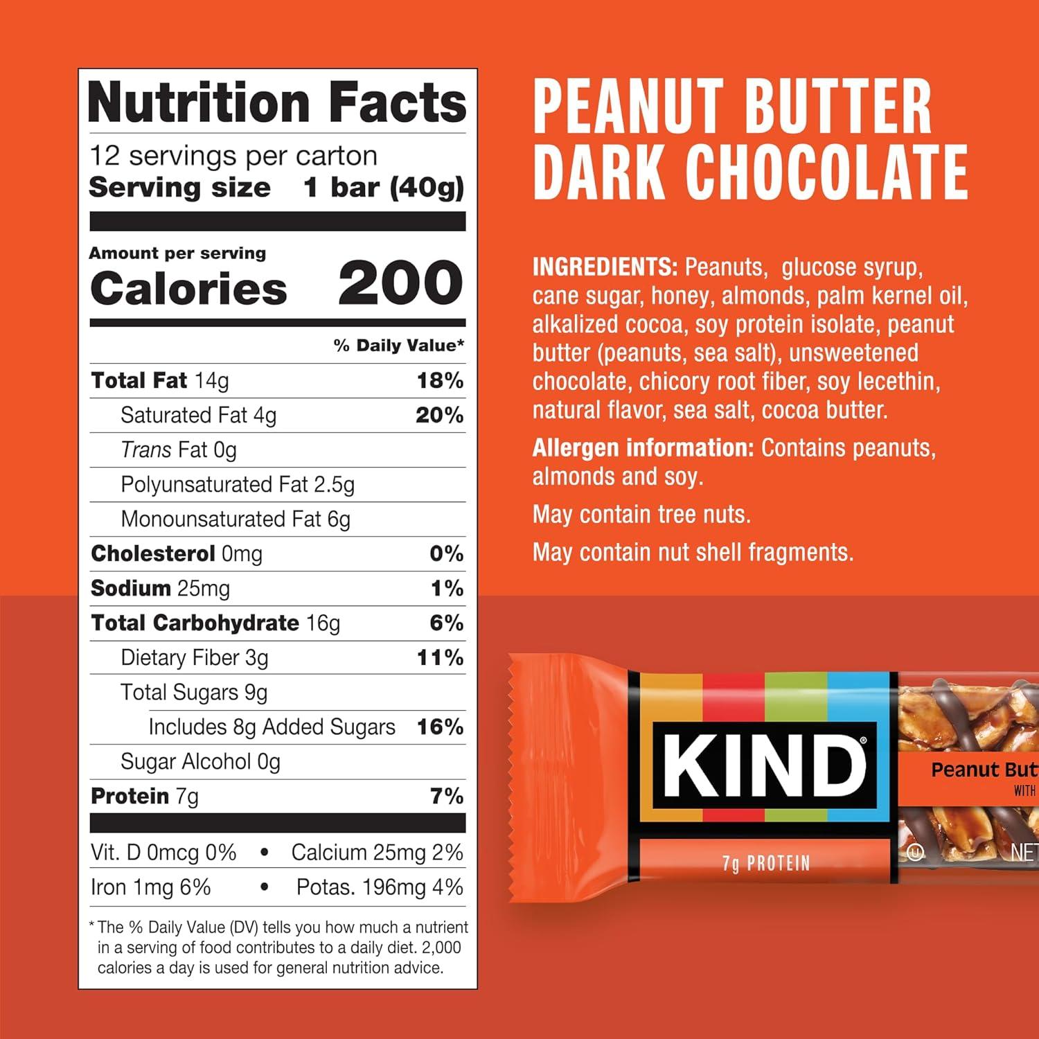 image:imageKIND Nut Bars Cranberry Almond 14 Ounce 60 Count Gluten Free Low Glycemic Index 5g ProteinPeanut Butter Dark Chocolate