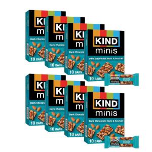 image:imageKIND Mini Snack Bars Dark Chocolate Cherry Cashew Gluten Free Low Sugar Low Calorie Snacks 80 CountDark Chocolate Nuts  Sea Salt