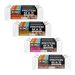 image:imageKIND Protein MAX Bars Variety Pack Gluten Free Low Sugar High Fiber Snacks Crispy Chocolate Peanut Butter Sweet amp Salty Caramel Peanut Raspberry Cocoa Dark Chocolate 20g Protein 12 Count